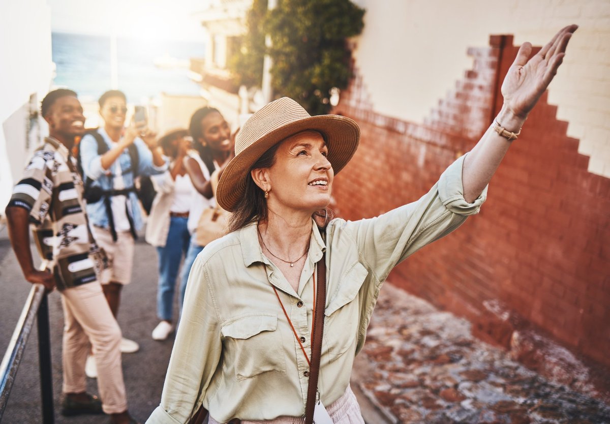 Tour group exploring Plant City with a local guide